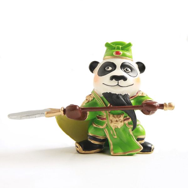 

e-four romance of the three kingdoms ornament panda doll traditional chinese artist decoration car home office gift styling cars