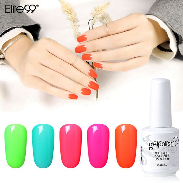 

elite99 nail polish nail art gel polish pure solid colors soak-off uv led 15ml hybrid gel varnishes lacquer nails primer