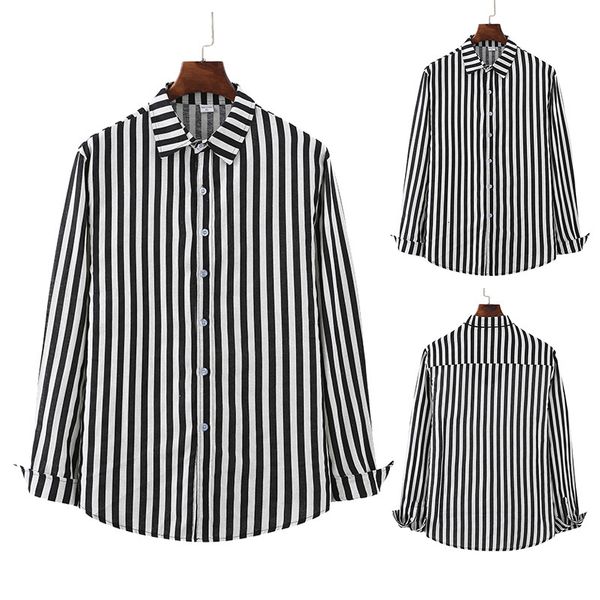

trend long sleeve shirt man stripe printing shirt zt-cs56, White;black