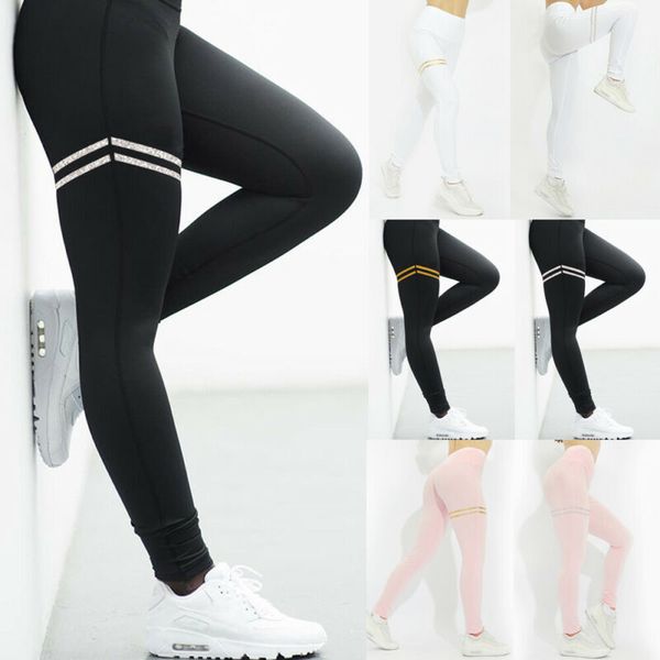 

new style women ladies pants autumn skinny patchwork pencil casual wear high waist long stretch gift pants fashion 2019, Black;white