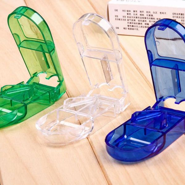 

pill cutter splitter half storage compartment box medicine tablet holder home storage box 3 colors lx5066