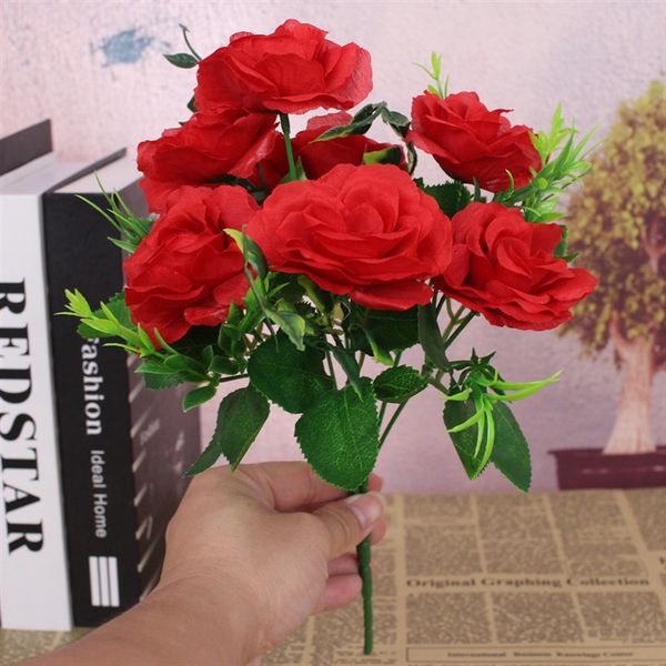 

decorative flowers & wreaths 1pcs rose artificial flower 7 white pink silk peony bouquet fake wedding home decoration