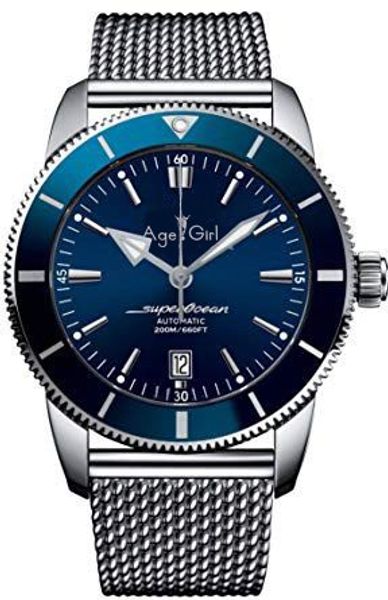 

luxury new black blue ceramic automatic mechanical men watches stainless steel sport leather rubber sapphire silver, Slivery;brown