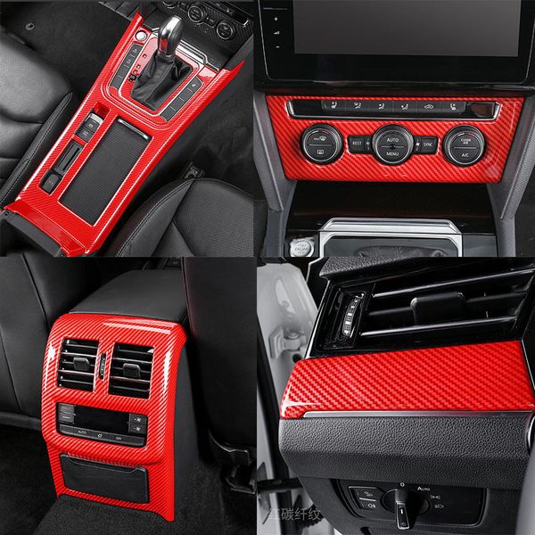 

red carbon fiber car full set interior decoration trim kit for forvwvolkswagen cc b8 2017-2019