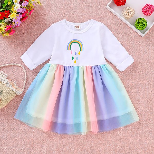 

baby dress 2019 new autumn girls dress girl clothes bow ball gown cute cartoon kids dresses casual spring children party, Red;yellow