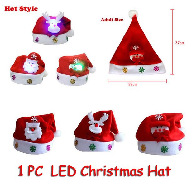 

kids led christmas hat santa claus reindeer snowman xmas gifts cap bonnet de noel adulte santa claus hat#25
