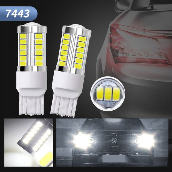 

2pc 3w 12v extremely bright 7443 led bulbs replacement for turn signal lights easy plug play installation no wiring ballast 8x