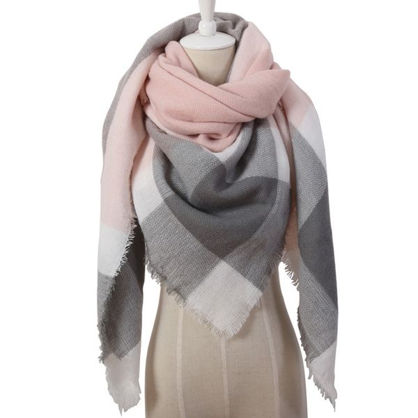 

2018 winter scarf triangle scarf for women brand designer shawl cashmere plaid scarves blanket ladies warm dropshipping