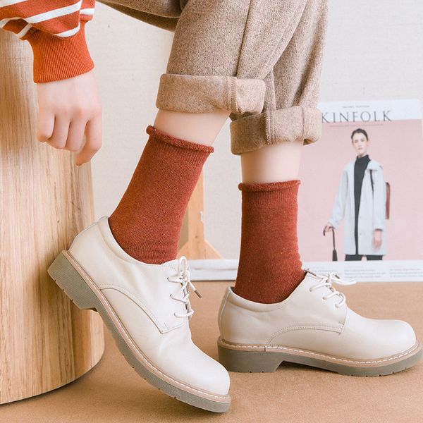 

socks women kawaii female casual cartoon sock ladies middle tube cotton socks solid male warm women's terry, Black;white