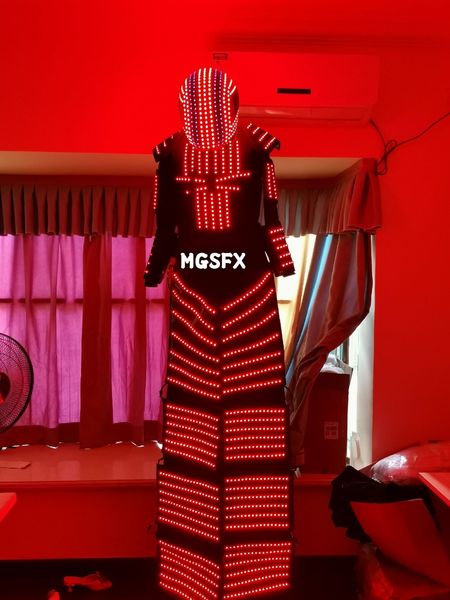

бесплатная доставка высокое качество led робот костюм / led роботизированный костюм / kyroman сваи walker для ночной клуб dj show музыкальны, Black;red