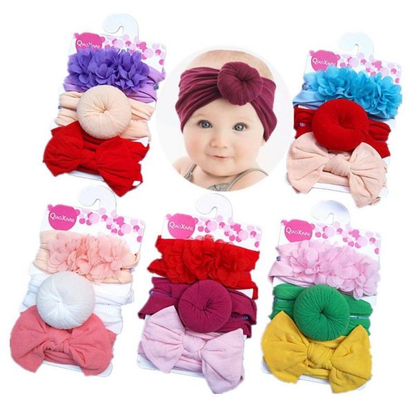 

3pcs baby headbands baby toddler turban solid headband hair band girl bows hair accessories headwear girl headband new, Slivery;white