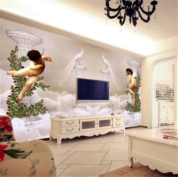 

3d bedroom wallpaper 3d stereo european medieval angel embossed 3d character wallpaper wall paper home decor custom