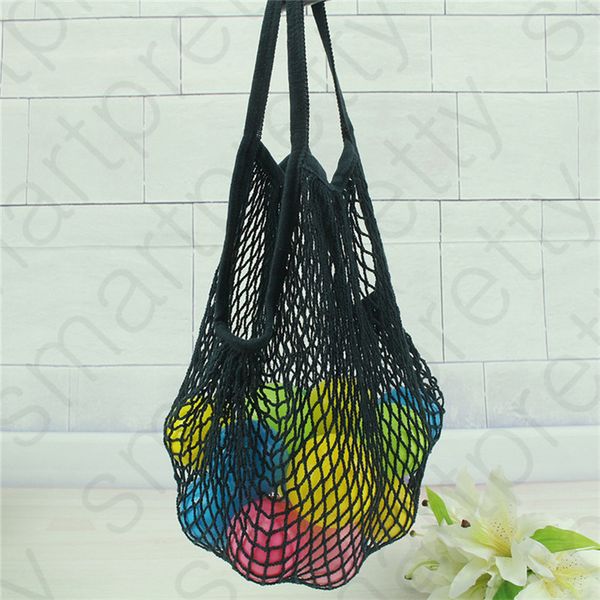 

многоразовые хозяйственные сумки фрукты овощи выдалбливают сетчатые сумки для покупателей хлопчатобумажные тканые сетчатые сумки портативные, Black