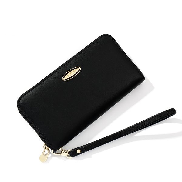 

fashion women clutch leather wallet zipper cion money bag women's long multi-function phone wallets wristlet ladies purse lsh743, Red;black