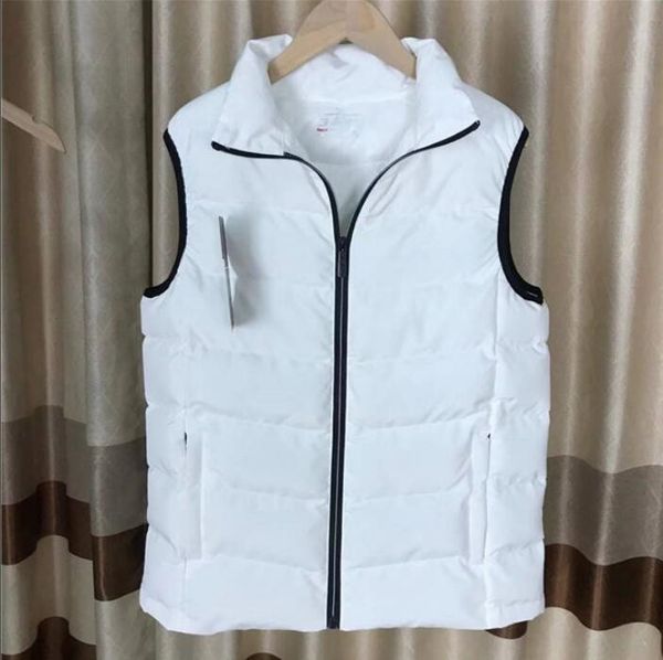 

2019 new fa13572 winter men brand sleeveless jacket winter ultralight down cotton vest male slim vest men's clothes windproof warm wais, Black;white