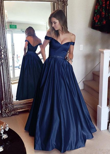 

elegant champagne gold ball gown prom dresses off shoulder crystal beaded sash satin floor length dark red backless evening dresses hy4094, Black