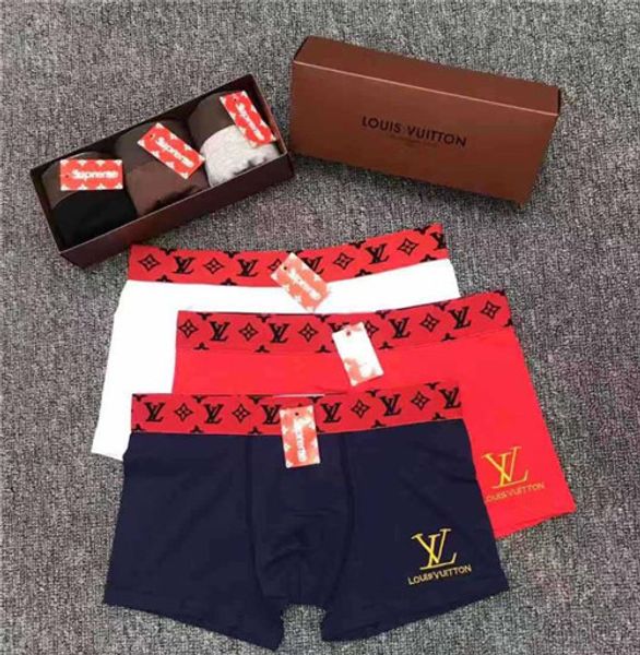 

designer s letter embroidery q1 louis vuitton s luxury s mens boxers underwear man pure color underpants wholesale, Black;white