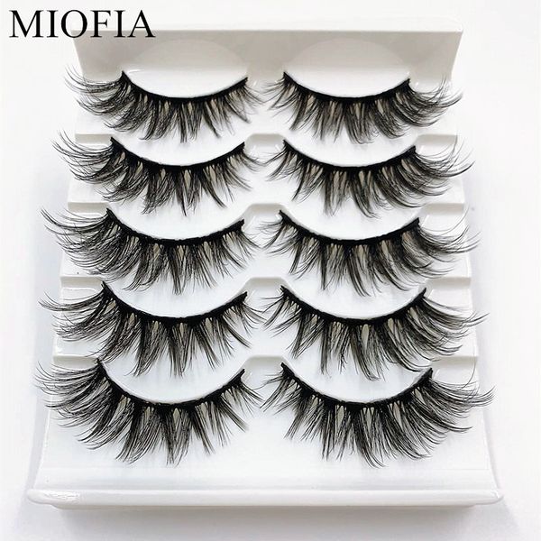 

false eyelashes miofia 5 pairs 3d artificial mink eyelashes, natural / thick long eye lash makeup tool extension