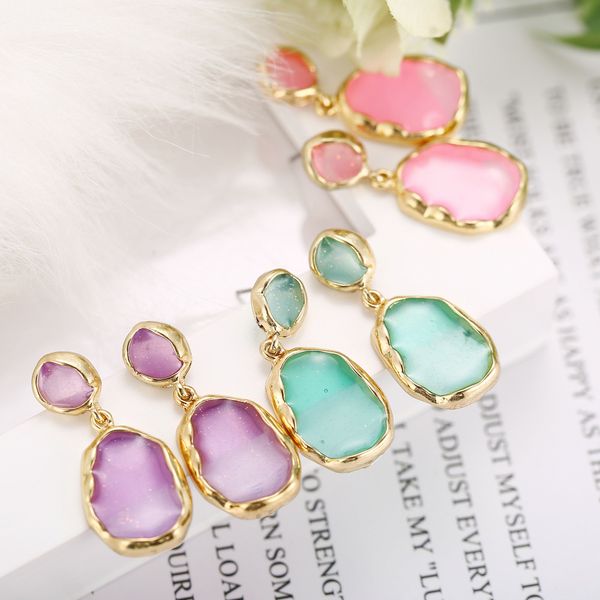 

ear nail originality concise pink colour drop glue drop earrings lovely if green eardrop, Golden