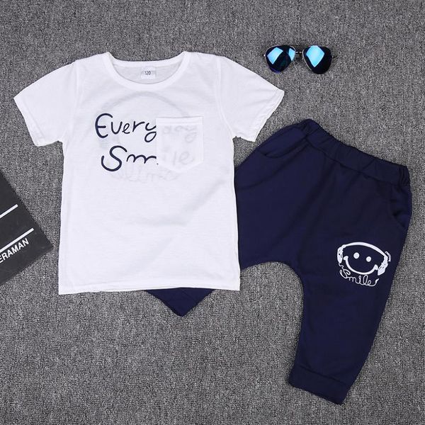 

retails selling summer clothing set baby boys girls clothing kids clothes children sport suits, White