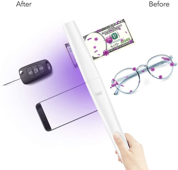 

uv light sanitizer wand portable uvc light disinfector lamp chargable foldable for home l travel car kills 99% bacteria