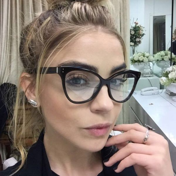 

acetate optical eyeglasses fashion female stylish frame spectacles for women prescription eyewear glasses frame cat-eye style, Silver