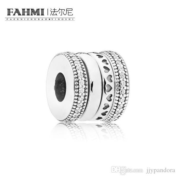 

fahmi 100% 925 sterling silver 797402cz spinning hearts of charm original women's jewelry day gift, Black