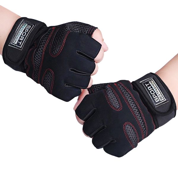 

weight lifting sport fitness gloves men sports outdoor anti-slip riding body building training half finger fitness gloves