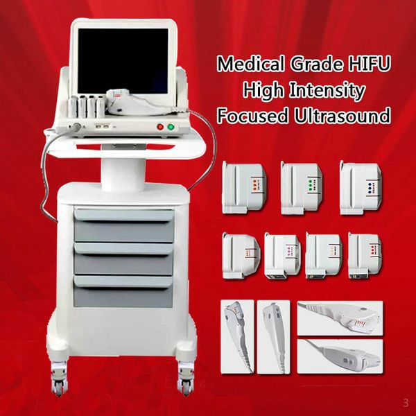 

2020 portable hifu face lift skin care high intensity focused ultrasound machine with 3 and 5 hifu cartridges for home and salon use