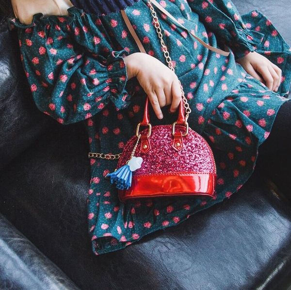 

fashion korean cute sequin mini childrens bags gold chain girls bags messenger bag shoulder bag kids handbags wholesale, White