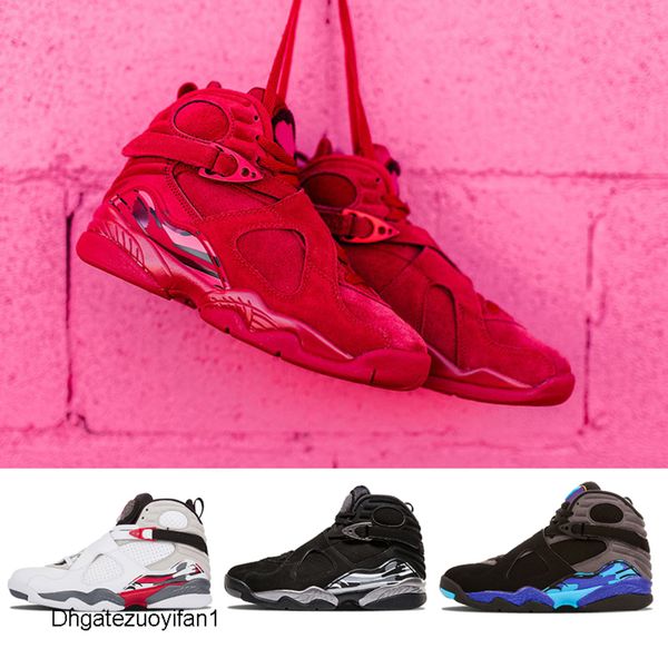 

2019 new valentine's day 8 vii 8s men basketball shoes aqua chrome countdown pack outdoor designers trainers mens sports sneakers 8-13