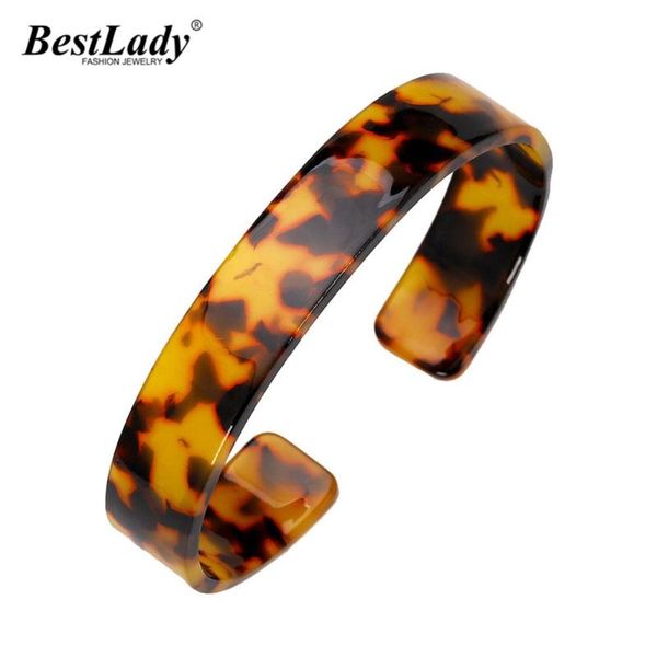 

lady fashion brand resin bangles for women girls multi color bohemian wedding jewelry leopard print bangles charm bracelets, Black