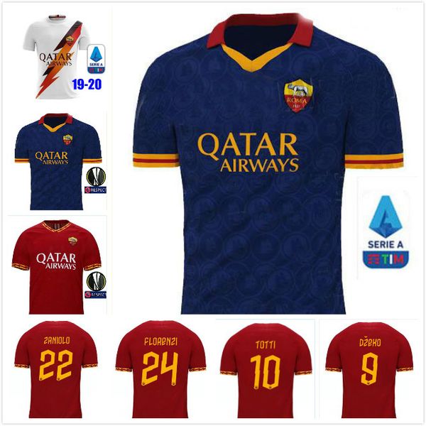 

2019 thailand dzeko perotti pastore zaniolo soccer jersey rome totti jersey 19 20 football kit shirt de rossi 2020 as maillot de foot roma, Black;yellow