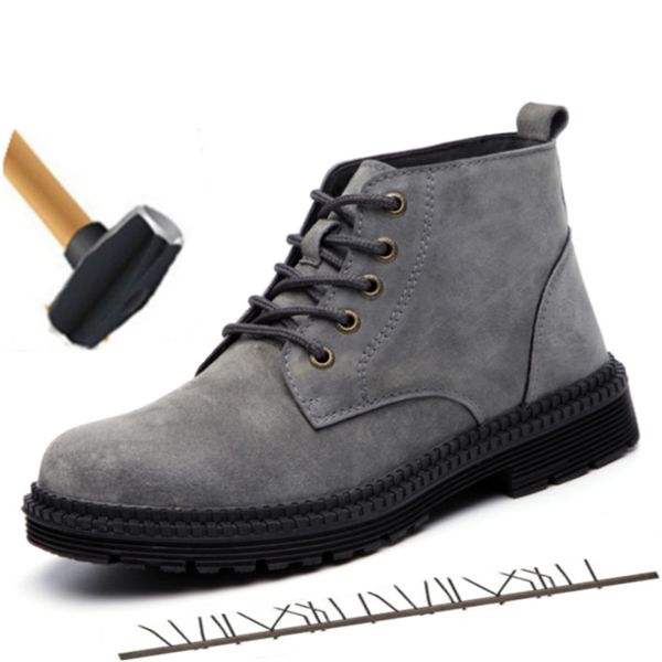 

fashion high steel toe cap work safety shoes men women waterproof non-slip indestructible boots men designer trekking sneakers, Black;brown