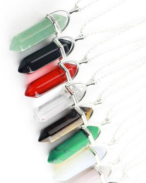 

natural chain bullet druzy drusy pendant jewelry steel stone hexagonal necklace prism necklace lava diffuser black stainless sjlfi