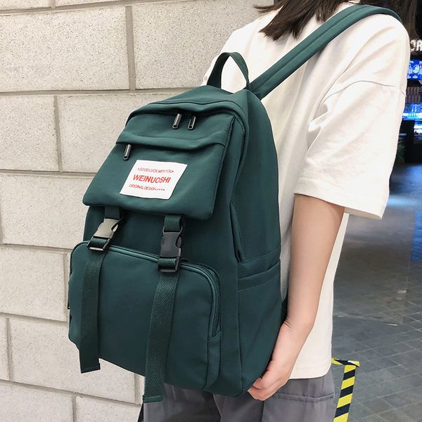 

large waterproof women buckle backpack capacity school bags for teenage girl nylon backpack multi pocket female fashion bag lady