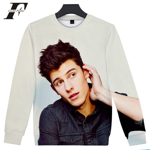 

kpop 3d shawn mendes print capless hoodies sweatshirts women/men 2019 casual harajuku cool streetwear plus size, Black