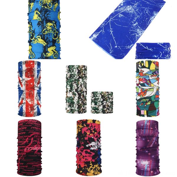 

opcp7 multifunctional seamless magic scarf face mask party cosplay bicycle cs ski headwear half face mask halloween bandana camouflage color, Black