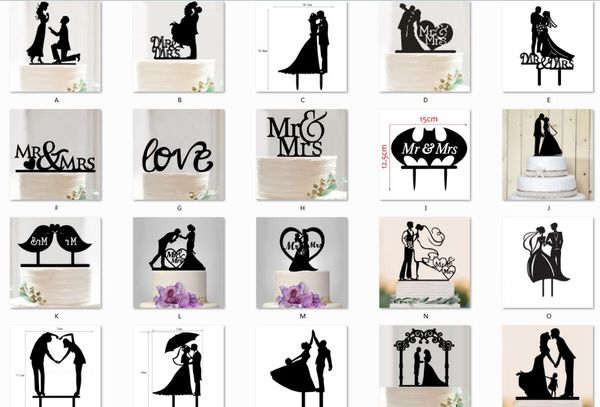 

cake er wedding mr mrs love acrylic black ers romantic bride groom for wedding decoration marriage party favors