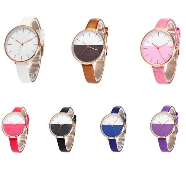 

fashion women beautiful leather casual watch luxury analog quartz dames horloges dress bracelet watches simple and generous, Slivery;brown