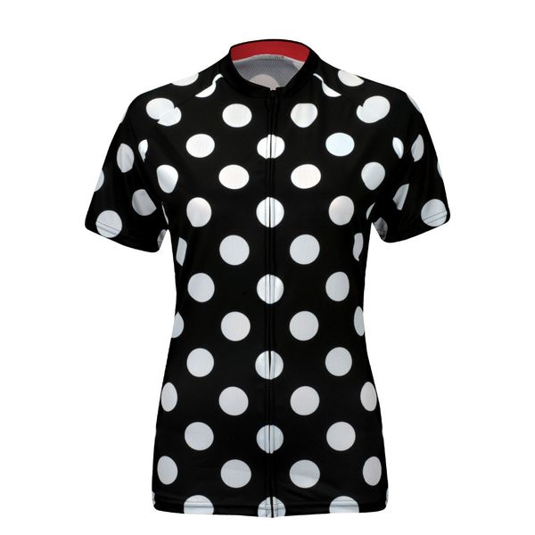 

cycling jersey women 2016 pro team cycling wear soft red black white dots bicycle clothes clothing bike wear, Black;red