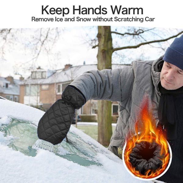 

1pc car ice snow gloves scraper waterproof windshield snow scraper glove tool oe88