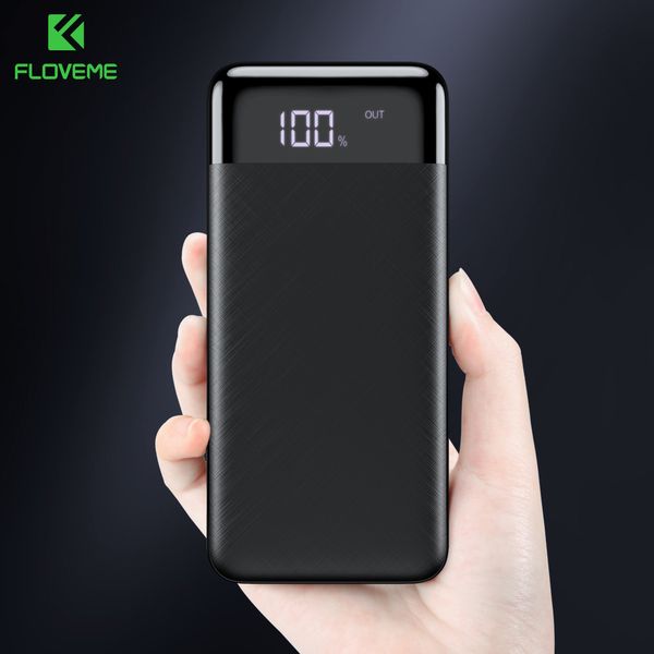 

floveme 10000mah power bank led display dual usb mi powerbank external battery pack portable charger poverbank for iphone xiaomi