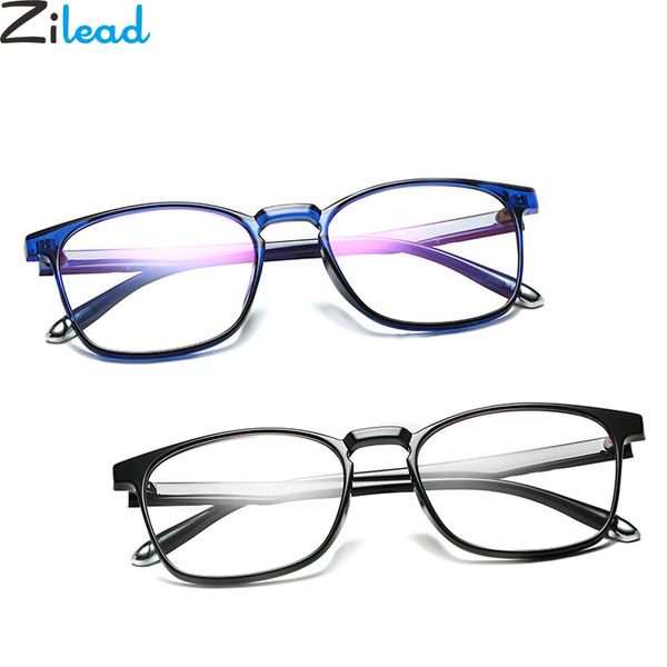 

zilead ultralight tr90 anti blue light computer glasses frame women&men square clear lens spectacle glasses eyewear frame unisex, Black