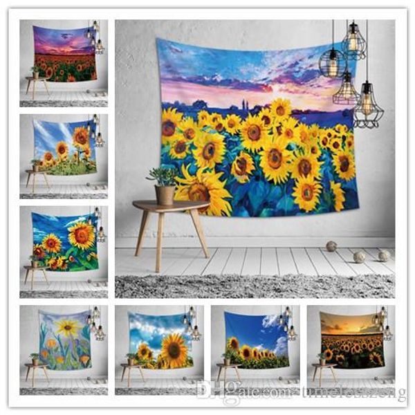 10 Designs Wandteppich mit Sonnenblumen-Strandtuchdruck, Tischdecke, Bettlaken, Reiher, Heimdekoration, Party-Hintergrund