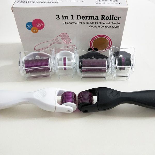 

3 in 1 dermaroller kits derma microneedle facial dermatology therapy system acne scars wrinkles blackheads beauty tool factory price