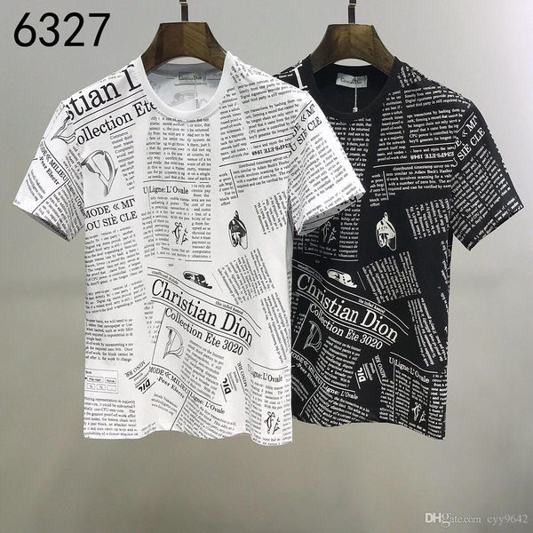 

2020ss spring and summer new high grade cotton printing short sleeve round neck panel t-shirt size: m--xl-xxl-xxxl color: black white q24, White;black