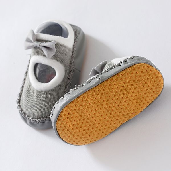 

2019 summer hole bowknot infant funny baby socks slip resistant baby shoes socks kids indoor floor leather sole thick socks, Pink;yellow