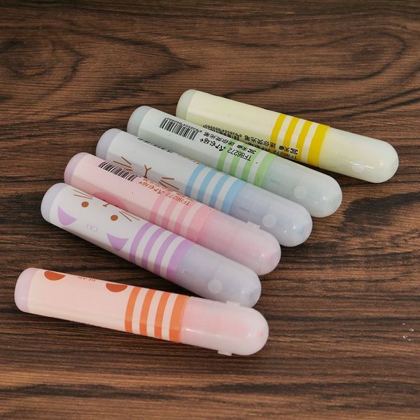 

limit shows 6 cute animals panda cat mini highlighter paint marker pen drawing chalk stationery school office, Black;red