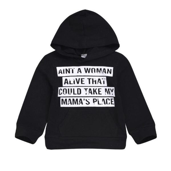 

children hoodies kid boys girls round collar long sleeve personality printing letter print pullover daily leisure autumn, Black